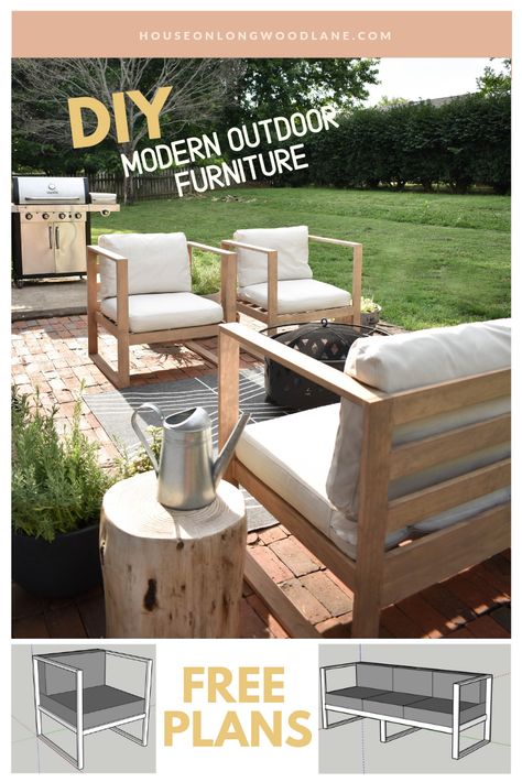 Kursi Outdoor, Chairs Diy, Modern Outdoor Sofas, Modern Outdoor Chairs, Outdoor Couch, Diy Garden Furniture, Modern Outdoor Furniture, Patio Makeover, Diy House