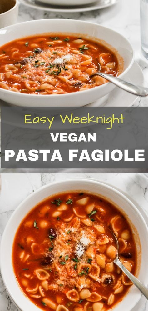 Fagioli Soup, Cozy Weather, Vegetarian Nutrition, Vegetarian Comfort Food, Soup Healthy, Healthy Pasta, Tomato Broth, Best Soup Recipes, Pasta E Fagioli