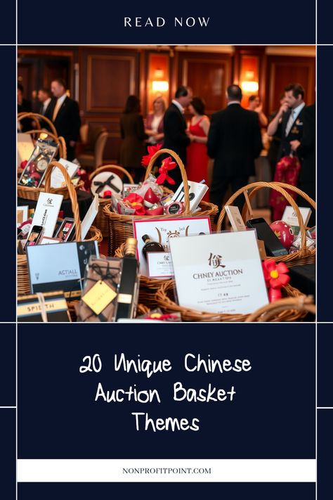 Ready to boost your next fundraising event? Check out these 20 unique Chinese auction basket themes that will bring excitement to your gathering! From gourmet food baskets that tantalize the taste buds to tech gadgets that wow your guests, this list has something for everyone. Ideal for all kinds of fundraisers, these creative ideas are sure to captivate your audience and help maximize donations. Discover how each basket can tell a story, making your auction unforgettable and ensuring everyone leaves with a smile! Fundraising Basket Ideas, Chinese Auction Basket Ideas, Auction Basket Themes, Auction Basket Ideas, Basket Themes, Gourmet Food Basket, Chinese Auction, Fundraiser Baskets, Food Baskets