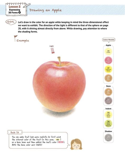 Realistic Colouring Tutorial, Color Pencil Exercises, Colored Pencil Techniques Worksheet, Color Theory Colored Pencils, Realistic Fruit Drawing Colored Pencils, 2024 Watercolor, Color Names Chart, Pencil Tutorial, Blending Colored Pencils