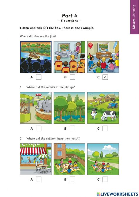 Cambridge Starters, Listening Worksheet, Picture Story For Kids, Cambridge Exams, Listening Test, Listening Comprehension, Social Communication, Active Listening, English As A Second Language