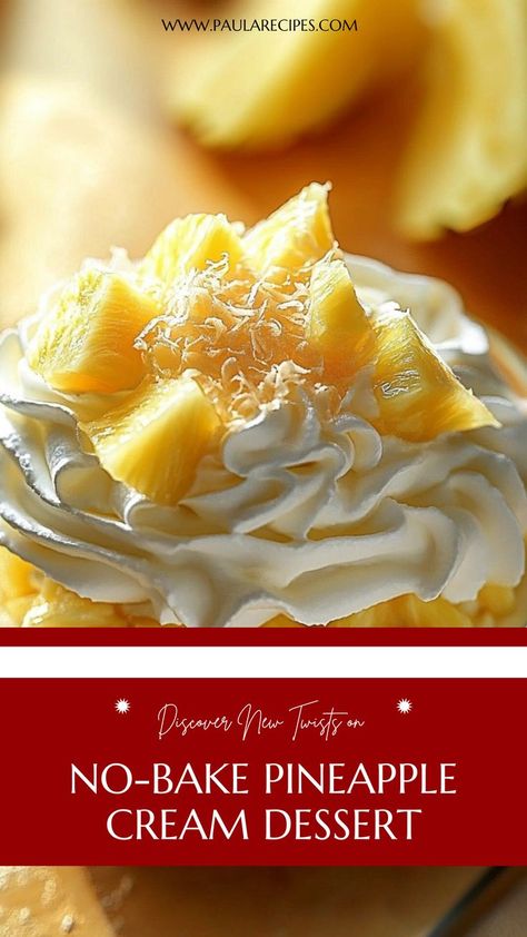 This no-bake tropical treat is a creamy dream come true—No-Bake Pineapple Cream Dessert is the perfect way to cool down! 🍍🌴 #PineappleCream #TropicalDelight #NoBakeDesserts #EasyDessert #CreamyLayers #RefreshingTreats #SweetAndCreamy #TropicalIndulgence #SummerSweets #DessertLove 🍍✨ Pineapple Cream Dessert, Pineapple Dream, Cracker Dessert, Pineapple Dream Dessert, Dream Dessert, Baked Pineapple, Summer Sweets, Cream Desserts, Soften Cream Cheese