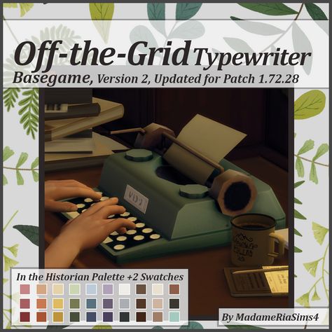 Off-the-Grid Typewriter v.2.1 | MadameRia on Patreon Sims 4 Decades Challenge, Die Sims 4, Sims 4 Mm Cc, Sims Building, Casas The Sims 4, Sims 4 Mm, Sims Four, Sims4 Clothes, Sims 4 Cc Packs