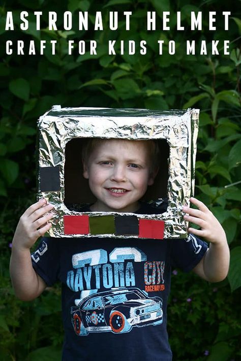 Simple junk model craft for kids to make a astronaut helmet.  Use materials from around the house to create this quick and easy craft with kids.  #spacecraft #kidscrafts #preschoolcraft #kidscraft #rainydayactivities #rainydaymum Space Helmet Craft, Astronaut Helmet Craft, Fun Kids Crafts, Junk Modelling, Rocket Craft, Space Crafts For Kids, Space Helmet, Solar System Crafts, Diy Preschool