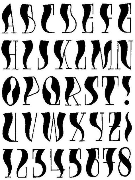 Cool Type Design, Wobbly Font, Different Fonts Alphabet, Alphabet Fonts Design, Alphabet Handlettering, Letras Cool, American Traditional Tattoo Ideas, Traditional Tattoo Ideas, Lettering Styles Alphabet