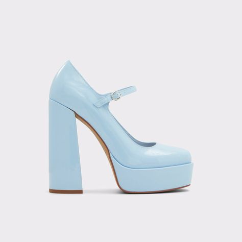 Light Blue Pumps, Blue Mary Jane Shoes, Blue Mary Janes, Heeled Mary Janes, Blue Platform Shoes, Blue Platform Heels, Light Blue Heels, Shoe Silhouette, Shoes Png