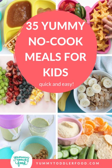 Easy meals for toddlers and kids are ready in minutes with these no-cook meal ideas. Healthy family dinners have never been easier! #toddlermeals #nocook #quickmeals #mealsforkids Quick Meals For Kids, Cheap Recipe, Meals For Kids, Picky Toddler Meals, Easy Toddler Meals, Toddler Dinner, Cook Meals, No Cook, Healthy Family Dinners