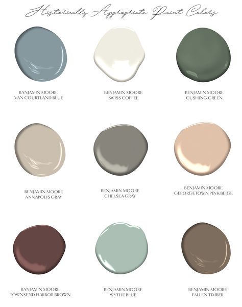 Taking Inspiration from Olden Days. — Elements of Style Blog Historical Paint Colors, Benjamin Moore Historical Colors, Rose Gold Coffee Table, Historic Paint Colours, Historic Colours, Popular Paint Colors, House Color Palettes, Olden Days, Colonial Revival