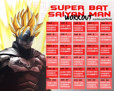 a training schedule to get a body like Super Saiyan and Batman combined. Decline Crunch, Super Saiyan Workout, Saiyan Workout, Batman Workout, Army Workout, Arms Workout, Body Gym, Full Body Gym Workout, Abstract Iphone Wallpaper