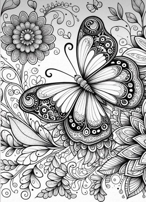 Libra Coloring Pages, Finished Coloring Pages For Adults, Zentangle Butterfly, Art To Color, Adult Color By Number, Colouring Pages For Adults, خريطة ذهنية, Printable Backgrounds, Gel Pens Coloring