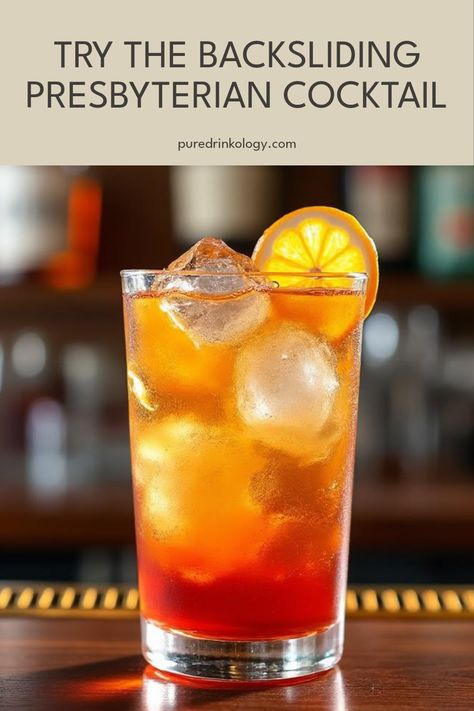 Looking for a delightful new drink to impress your friends? The Backsliding Presbyterian is your answer! This refreshing cocktail combines the rich flavors of Bourbon with the bittersweet punch of Campari and a zesty kick of ginger. Perfect for summer gatherings or cozy evenings, this easy to mix drink offers a modern twist that's sure to become a favorite. Learn how to create this unique cocktail that balances freshness with a strong whiskey background, taking your cocktail game to the next level. Give it a go and enjoy! Invention Drawing, Paradise Cocktail, Rye Cocktails, Iced Tea Cocktails, Collins Cocktail, New Drink, Mule Cocktail, Refreshing Cocktail, Long Island Iced Tea