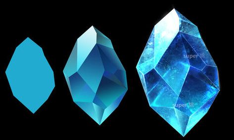 Crystal Rendering, Gem Drawing Crystals, How To Shade Crystals Digital, Magic Gem Fantasy Art, Dark Crystal Concept Art, Crystal Illustration, Crystal Drawing, Concept Art Tutorial, Photoshop Art