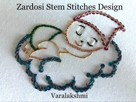 Stem Stitch, Aari Design, Aari Embroidery, Hand Embroidery Projects, Tracing Paper, Basic Design, Aari Work, Hand Embroidery Design, Bird Drawings