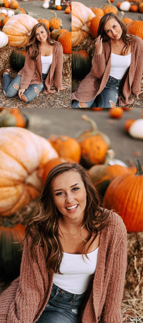 Fall Farm Senior Pictures, Pumpkin Patch Senior Pictures, Fall Senior Picture Outfits, Fall Senior Picture Ideas Outfits, Pumpkin Portrait, Senior Picture Ideas Fall, Fall Senior Pics, Fall Senior Pictures Outfits, Fall Senior Picture Ideas