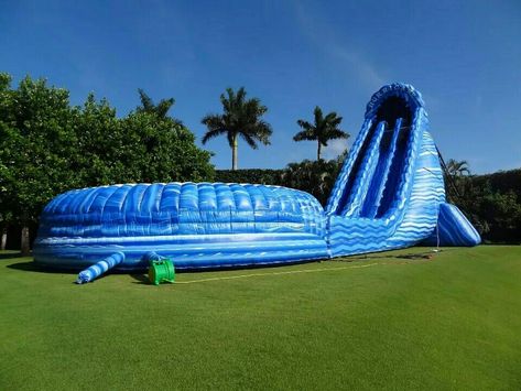 Crazy Pool Floats, Water Slides Backyard, Crazy Pool, Blow Up Water Slide, Backyard Water Parks, Water Slide Bounce House, House Slide, Bounce House Rentals, Inflatable Water Park