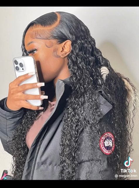 Deep Side Part Wet And Wavy, Side Part Wig Deep Wave, Deep Wave Deep Side Part, Detroit Side Part, Water Wave Wig Hairstyles With Braids, Deep Water Wave Wig Styles, Water Wave Wig Hairstyles Side Part, Side Part Curly Hair Wig, Deepwave Frontal Hairstyles Side Part