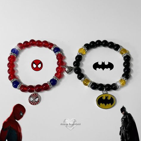 YOU & WHO! ⁺‧₊˚ ON SALE! Link in bio / stormbracelets.com worn worldwide ♡ TikTok: @ stormbracelets Email Enquiries: service.stormbracelets@gmail.com #stormbracelets #matchingbracelets #bracelet #explorepage #reels #instagramreels #couple #trending #viral #couples #tagsomeone #spiderman #batman Spiderman Theme Bracelet, Crush Core, Batman Bracelet, Spiderman Bracelet, Bracket Ideas, Spiderman Theme, Deadpool And Spiderman, Batman Spiderman, Bracelet Inspo