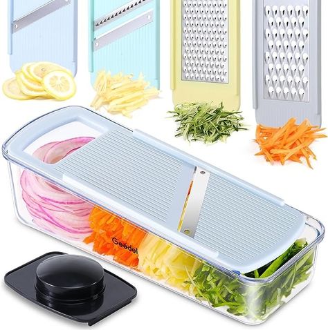 Amazon.com: Geedel Professional Mandoline Slicer for Kitchen - Multi Purpose Vegetable Cutter for Veggies, Fruit, Cheese : Home & Kitchen Affordable Meal Prep, Veggie Slicer, Apple Slicer, Vegetable Slice, Mandoline Slicer, Onion Chopper, Food Slicer, Mandolin Slicer, Vegetable Chopper