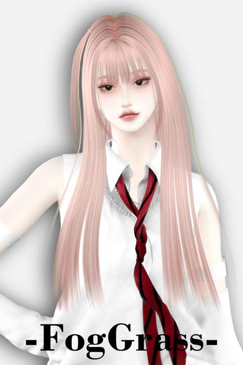 Sims Hair With Bangs, Sims 4 Long Hair Bangs, Sims 4 Cc Straight Hair With Bangs, Bangs Hair Sims 4 Cc, Sims 4 Hime Cut Cc, Sims 4 Cc Long Hair With Bangs, Sims4 Cc Short Hair, Sims 4 Pink Hair, Sims 4 Hair Long