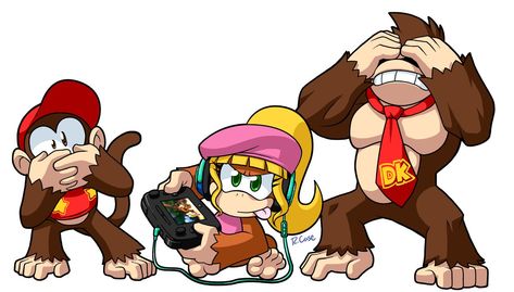 DKGroup by rongs1234 Video Game Logic, Diddy Kong, Head Phones, Splatoon Art, Donkey Kong Country, Nintendo Sega, Mario Nintendo, Nintendo Characters, Super Mario Art