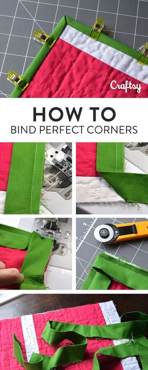 Binding Corners, Quilt Corners, Kitchen Craft, Beginner Sewing Projects Easy, Quilt Binding, Quilt Baby, Quilting Techniques, Quilting Tips, Sewing Projects For Beginners