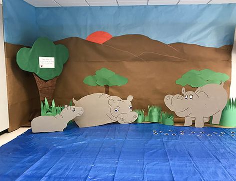 Watering Hole Safari, Zoo Decorations Diy, Vbs Jungle Theme, Wildlive Vbs Decorations, Wild Live Vbs 2024, The Great Jungle Journey Vbs, Safari Vbs Decorations, Jungle Journey Vbs 2024, Jungle Vbs Decorations