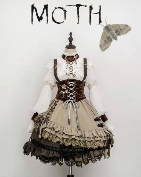 Steampunk Skirt, Steampunk Dress, Lolita Outfits, Goth Dress, Steampunk Clothing, Gothic Dress, Steampunk Fashion, Fantasy Clothing, One Piece Dress