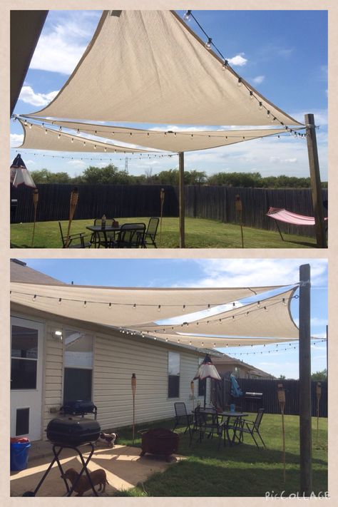 Patio Sails, Ideas Terraza, Patio Slabs, Backyard Shade, Patio Projects, Back Porch Ideas Covered, Sun Sail Shade, Patio Shade, Back Porch Ideas