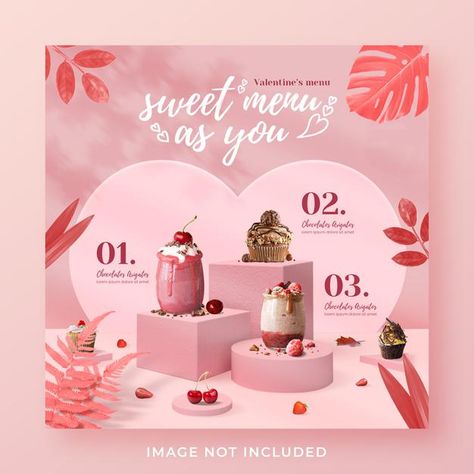 Valentine Menu Design, Valentine Poster Ideas Graphic Design, Valentine Banner Design, Valentine Design Poster, Valentine Menu Ideas, Valentine Poster Graphics, Valentine Poster Ideas, Valentines Ads, Pink Background Heart