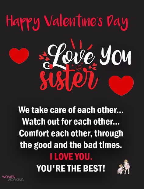 Happy Valentine's Day Sister Quotes, Happy Valentines Day Sister, Happy Sisters Day, Happy Birthday Wishes Sister, Sister Valentine, Stay Positive Quotes, Happy Valentines Day Wishes, Happy Birthday Wishes Messages, Message For Sister