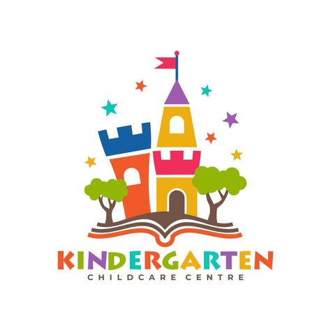 Kindergarten Logo Design, Preschool Logo, Kindergarten Logo, Daycare Logo, Education Logo Design, Kids Reading Books, Kids Logo Design, Baby Logo, Logo Design Ideas