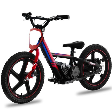 PRICES MAY VARY. Safety First Design: Built for young explorers, BLISSSKIP kids electric dirt bike is made of high strength aluminum alloy to ensure stability and durability. Equipped with professional 16-inch non-slip tires and sensitive braking system, it provides protection for your child's every ride. High-Performance Power Motor: Equipped with a 340w brushless motor, it provides smooth and strong power output, allowing the child to easily cope with all kinds of terrain, and the 24V 5.2AH hi Bike For Kids, Dirt Bikes For Kids, Electric Dirt Bike, Off Road Bikes, Off Road Tires, Sand And Gravel, Safety First, Electric Motorcycle, Brushless Motor