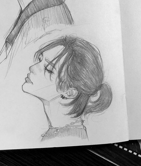 Txt Painting, Skz Hyunjin, A Pencil, Pencil Drawing, A Girl, Pencil