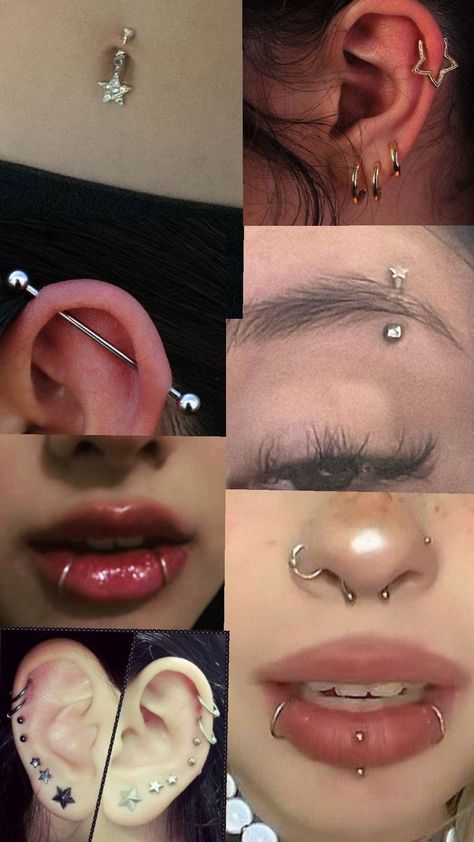 Piercing No Rosto, Cute Nose Piercings, Piercing Chart, Cool Ear Piercings, Pretty Ear Piercings, Face Piercings, Cool Piercings, Cute Piercings, Facial Piercings