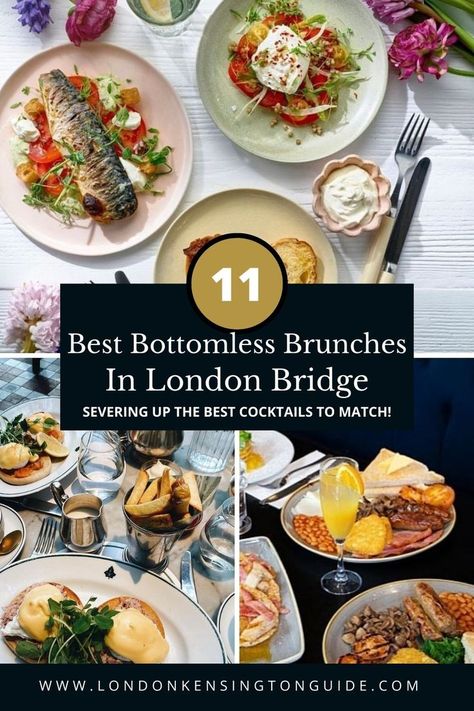 Guide to the best bottomless brunch in London Bridge. Delicious boozy brunch in london bridge, near london bridge, ie; brunch in southwark, bottomless brunch in tower bridge, brunch near the Shard. Plus tips on the best champagne bottomless brunch in london and many places to brunch in London. | Things to do in London Bridge | Best Brunches In London | bottomless brunch ideas | best brunch spots in london | best brunch places in london | Things to do in London | Places To Eat In London Bottomless Brunch Ideas, London Places To Eat, Brunch London, Places To Eat In London, British Dishes, Best Champagne, Lunch Items, Girls Brunch, Full English Breakfast