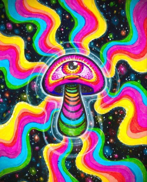 Trippy Aesthetic, Trippy Wall Art, Mushroom Wallpaper, Trippy Drawings, Trippy Designs, Trippy Visuals, Psychadelic Art, Colored Pencil Artwork, Psy Art