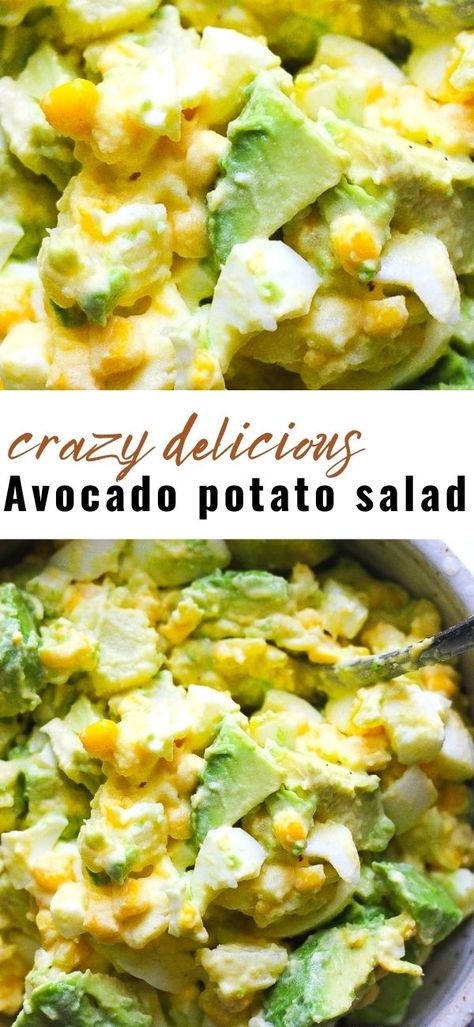 Avocado Potato Recipes, Potato And Avocado Recipes, Potato Salad With Avocado, Potato Avocado Salad, Avocado Potato Salad, Bariatric Vegetables, Vsg Meal Ideas, Post Vsg Recipes, Avocado Side Dish