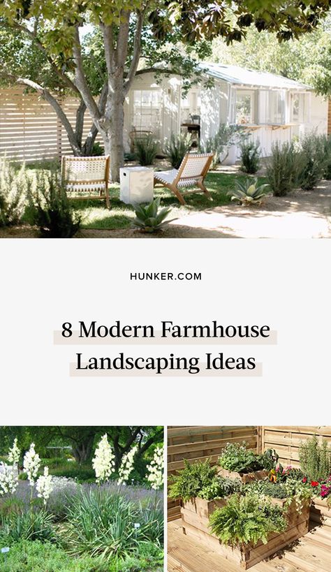 Modern Farmhouse Landscaping, Farmhouse Landscaping Ideas, Modern Farmhouse Backyard, Sitting Area Design, Front Yard Decor, Outdoor Sitting Area, Front Yard Design, Farmhouse Landscaping, House Landscaping