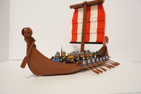 Viking Longship Lego Viking, Viking Longship, Lego Ship, Lego Worlds, Lego Projects, Project Ideas, Vikings, Photo Album, Lego