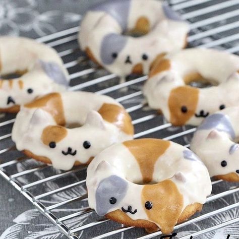 Kawaii Cooking, Cute Baking, Doughnut Recipe, Cute Food Art, Whipping Cream, Cat Cafe, Kawaii Food, Cute Desserts, Like Animals