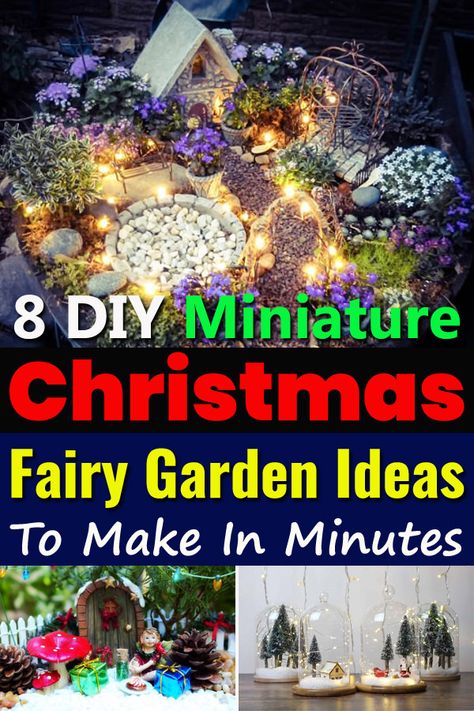 These Miniature Christmas Fairy Garden Ideas are perfect for tabletop decorations or keep them near your Christmas tree. Christmas Fairy Garden Ideas, Winter Fairy Garden, Fun Homemade Gifts, Christmas Fairy Garden, Garden Ideas To Make, Indoor Fairy Gardens, Types Of Christmas Trees, Fairy Garden Ideas, Teacup Gardens