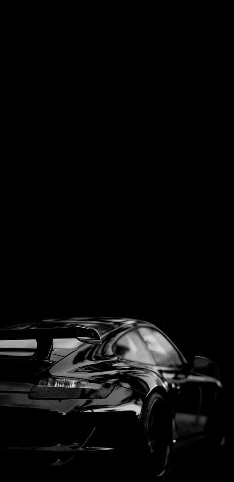 Black Walpperper, Dark Porsche Wallpaper, Porsche Rwb Wallpaper Iphone, Porsche Black Aesthetic, Black Aesthetic Car Wallpaper, Porsche Black Wallpaper, Black Car Aesthetics, Black And White Car Wallpaper, Black Porsche Wallpaper