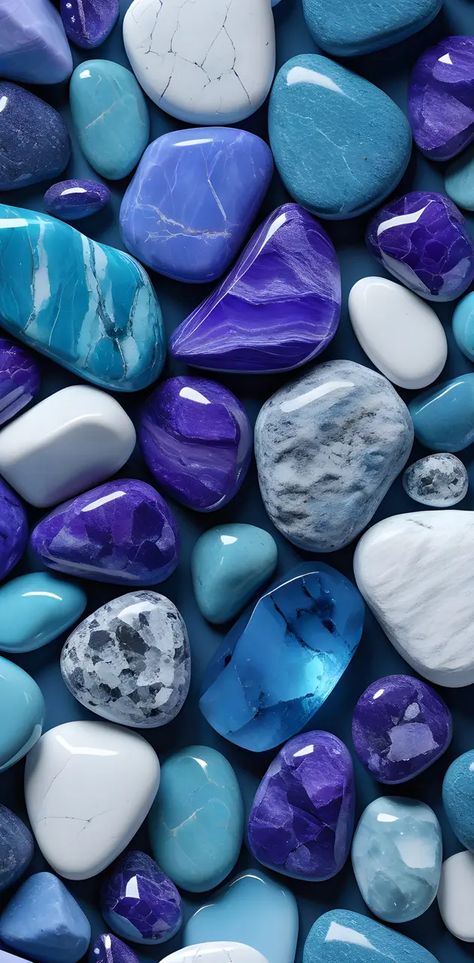 Crystal Wallpaper Aesthetic, Violets Wallpaper, Gems Aesthetic, Crystal Wallpaper, Art Deco Artwork, Ultra Blue, Blue Rock, Iphone Obsession, Rock And Pebbles