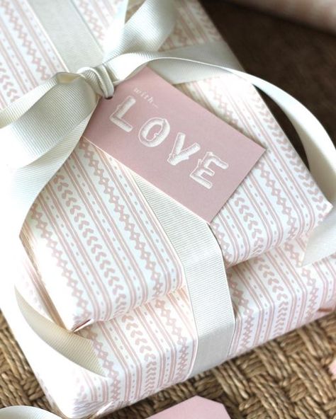 Valentines Wrapping Paper, Pink Christmas Gift Wrap, Valentines Day Gift Wrapping, Welcome To My Life, Candle Ribbon, Pink Wrapping Paper, Farmhouse Pottery, Love Tag, Paper Gift Tags