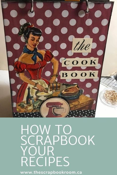 How to scrapbook your recipes Scrapbook Cooking Page Ideas, Scrapbook Recipe Book Layout, Diy Recipe Scrapbook, Scrapbooking Recipe Book Ideas, Making A Cookbook Ideas, Scrapbook Recipe Book Diy, Cookbook Journal Ideas, Homemade Recipe Book Diy Family Cookbooks, Cookbook Scrapbook Ideas