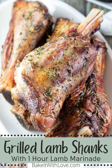 Grilled Lamb Shank Recipe, Lamb Leg Shank Recipe, Bbq Lamb Shanks, Marinades For Lamb, Smoked Lamb Shanks, Lamb Ribs Recipe Grill, Goat Shank Recipe, Smoked Lamb Shank Recipe, Lamb Seasoning