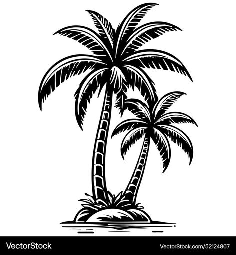 Palm Tree Outline, Palm Tree Sketch, Cartoon Palm Tree, Silhouette Outline, Calligraphy Fonts Alphabet, Palm Tree Vector, Palm Tree Silhouette, Cartoon Sketches, Vector Background Pattern