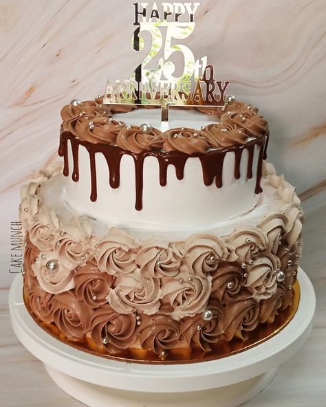 Anniversary Cake Double Layer, 2 Tier Chocolate Birthday Cake, 3 Tier Chocolate Birthday Cake, 2 Tier Anniversary Cake Design, Simple 2 Tier Cake Birthday, Chocolate Cake Two Tier, 2 Tier Chocolate Cake Design, 25 Anniversary Cake Designs, Anniversary Cake Designs 2 Tier