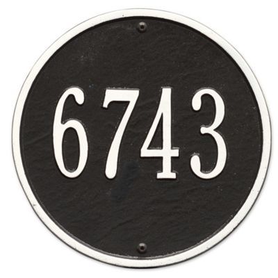 Whitehall Products 9-Inch Standard One Line Round Wall Address Plaque In Black/white House Number Plaque, 3 Characters, Powder Coat Colors, Information Processing, House Number Sign, Address Plaque, Address Sign, Round Wall, Support Team