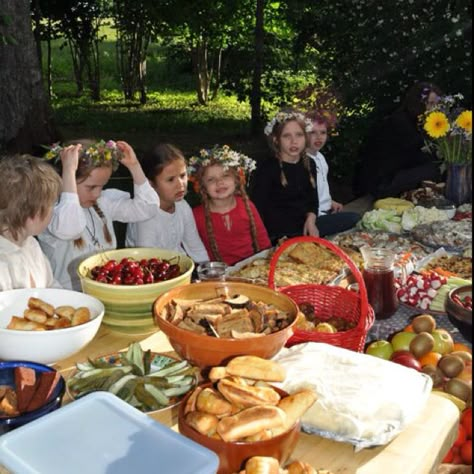 Latvian Food, Midsummer Festival, Slavic Core, Slavic Aesthetic, Childhood Aesthetic, Wedding Dress Cake, European Aesthetic, Baltic States, Eastern European